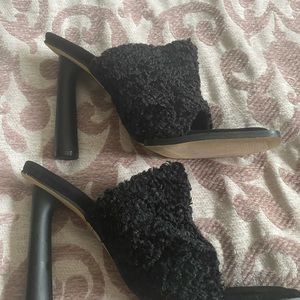 Black Terry Cloth Mules-NWOB- Size 9